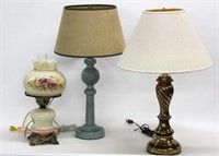 (3) table lamps, tallest is 26.5"