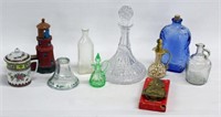 Glass lot including decanter, baby bottle, cruets,