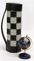 Umbra checkers set & small globe
