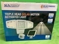 Triple head solar motion activated light