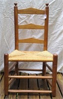 Antique Primitive Virginia Ladder Back Side Chair