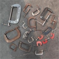 18x Assorted C-Clamps