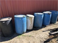 6 plastic barrels