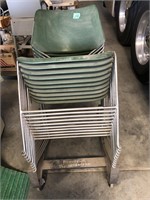 Stacked chairs on cart 10 ct