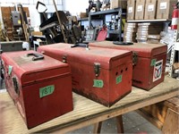 3 metal toolboxes