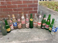 Lot of old soda glass bottles
