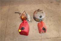 Lot 3 Gas Cans & Light
