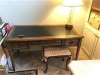 Handsome Desk with Bench & Lamp