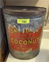 EARLY COCONUT TIN WITH LID