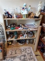 SHELF AND CONTENTS- MISC FIGURINES, MOLDS, MISC