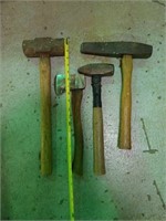 3 sledge hammers & hatchet