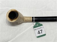 Vintage Incised Carved Meerschaum Tobacco Pipe