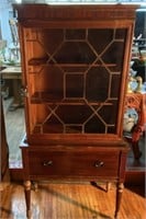 Antique-style Walnut China Cabinet Chest