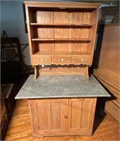 Antique Metal-top Hoosier Cabinet w/ Flour Bin