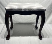 Vintage Upholstered Mahogany Stool