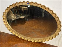 Large Vintage Oval Entryway Mirror by Stroupe