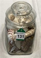 Jar Filled w/ Natural Sea Shell Collection
