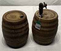 2 pcs. Vintage Ceramic Barrel Decanters