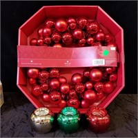 Ball Wreath and Candle Holders