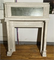 Antique Fireplace Mantle Surround w/ Mirror Top