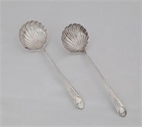 PAIR OF 18TH CENTURY IRISH SILVER LADLES