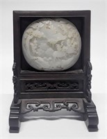 CHINESE WHITE JADE CARVED 'FOREIGNER' PLAQUE