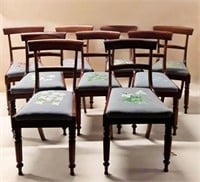 TEN MATCHING ANTIQUE AND VINTAGE CHAIRS