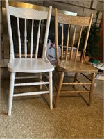 Vintage Chairs-one painted white