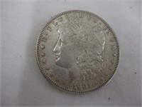 1901 Morgan silver dollar
