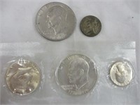Bi-Centennial proof set, Ike dollar & WW2 Nickel