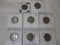 (8) Buffalo nickels