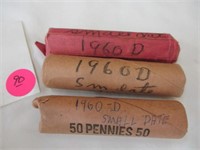 (3) Rolls of pennies