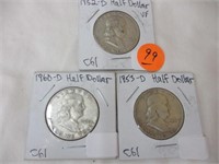 (3) Franklin half dollars