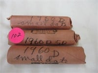(3) Rolls of pennies