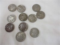 (10) Buffalo nickels