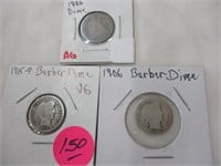 (2) Barber & (1) Seated dime