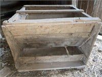 Primitive double sided pig feeder-wooden