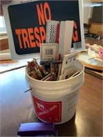 Bucket of goodies-pens, pencils, notepads, rulers
