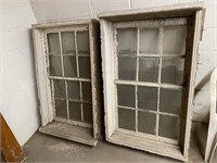 2 Old Framed Windows