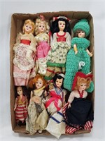 Lot of 8 Vintage Small Plastic Dolls - Sleepy Eyes