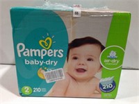 PAMPERS BABY DRY 210 PCS DIAPER  FOR 12-18LB