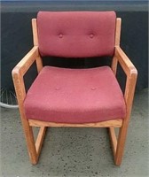 Wood Frame Chair - Maroon