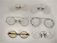 6pc Antique Eye Glass Lot w/ Gold