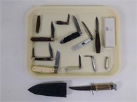 Vtg Folding & Hunting Knife Lot w/ Case, Schrade