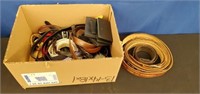 Box of Belts, Leather and designer and wallets
