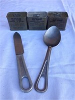 Military food powder ,Spoon, and Knife