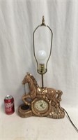 Vintage tv lamp with clock
