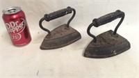 2 antique sad irons