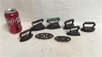 Selection of miniature irons and trivets