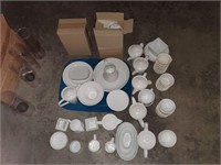 Large lot of assorted white dishware (approx 30)
